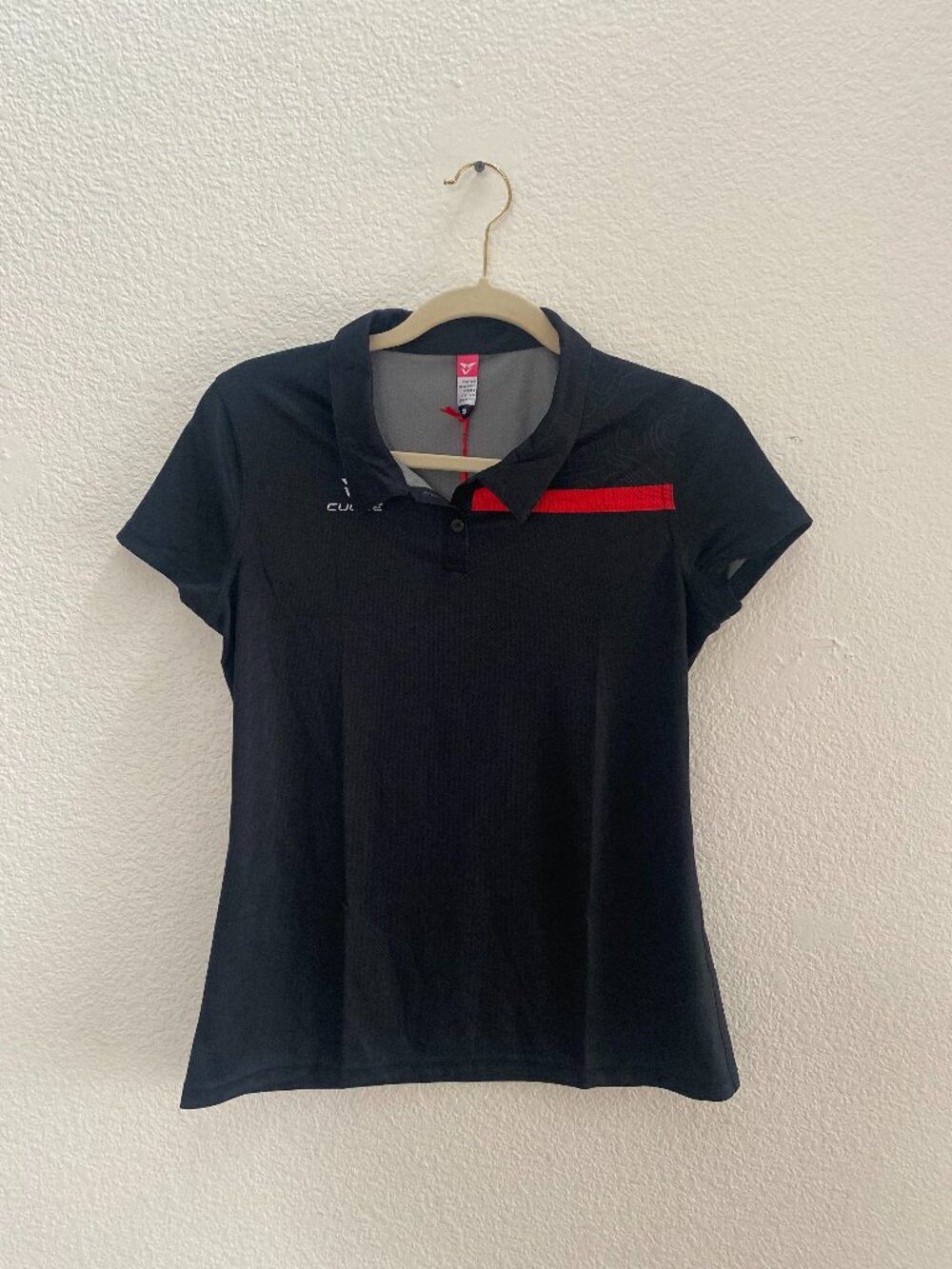 NWT Team Cuore Polo Shirt Short Sleeve Women's Small Black Cycling Biking NEW